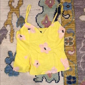 Yellow floral Zara Top